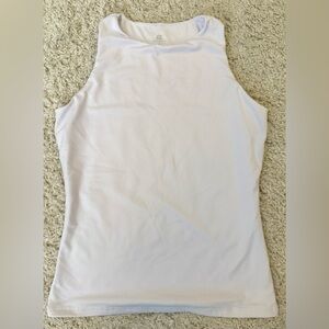 KEEPBEAUTY Women's Sleeveless Minimalistic Blank White 4-way Stretch Top Medium